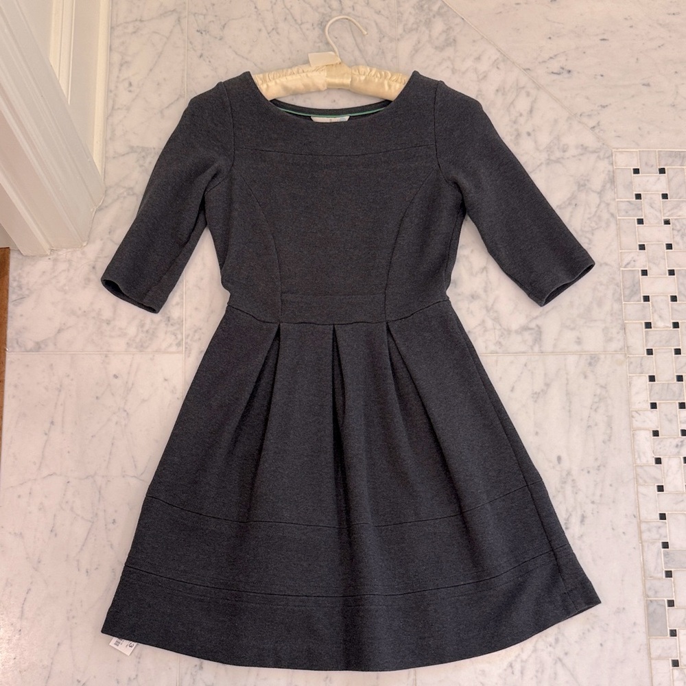Boden Charcoal Grey Fit-and-Flare Dress